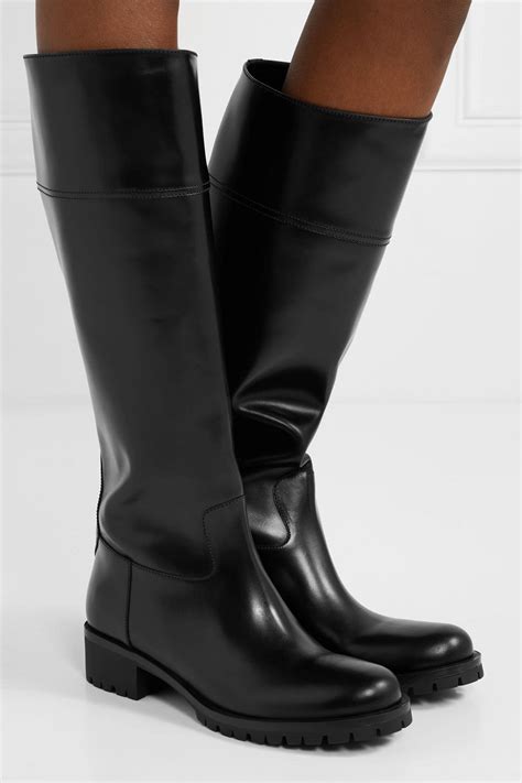 prada leather knee-high boots|prada block heel boots.